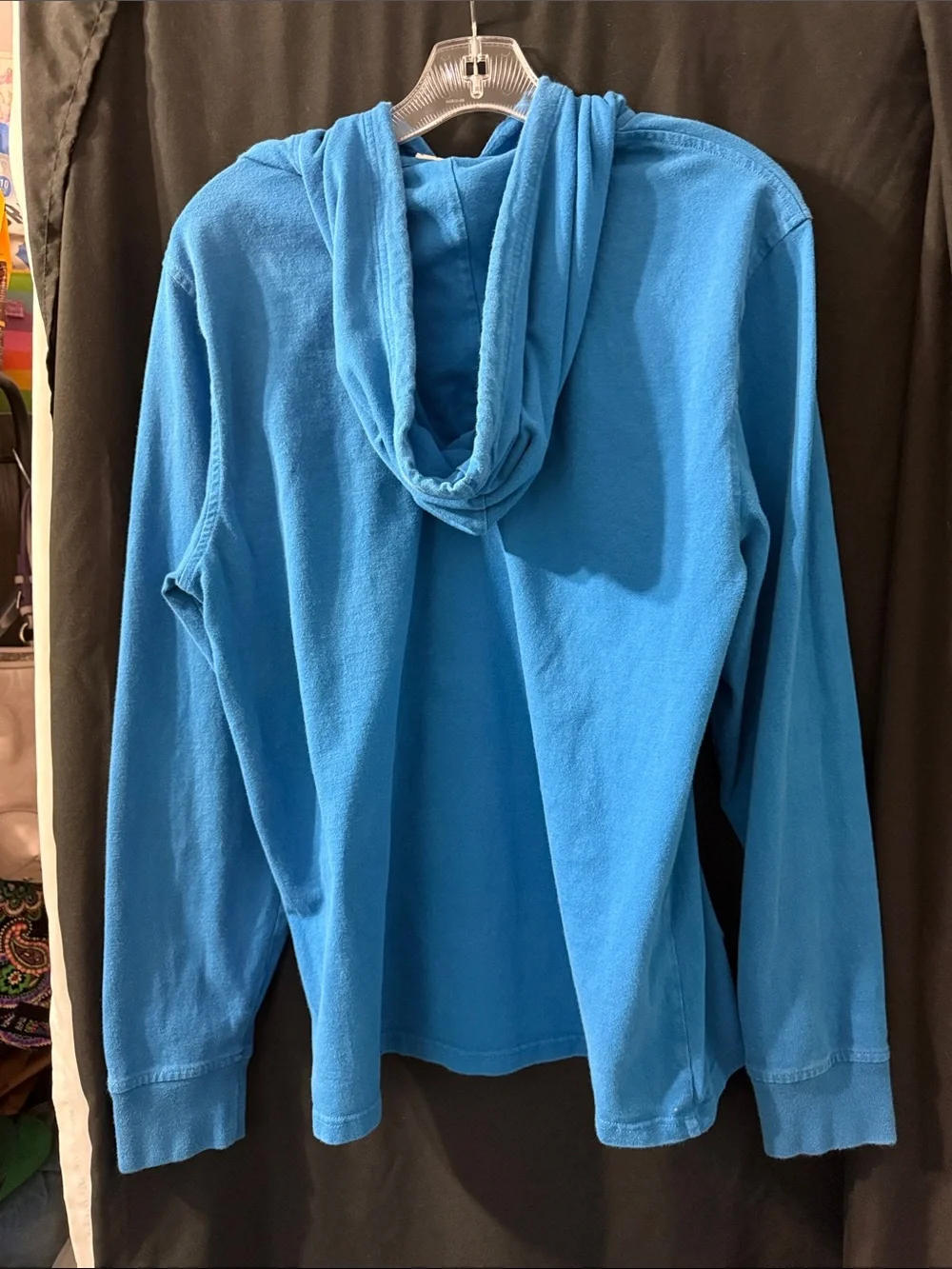 Champion Blue Crewneck Hooded Sweatshirt with White Logo